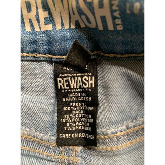 Rewash Denim Jean Shorts 3/26 Wedge Midi Vintage High Rise Light Blue NWT 3501 - Picture 9 of 11